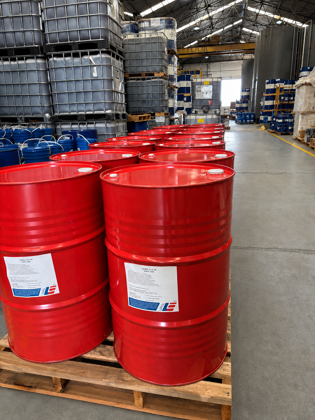 LENOL marine lubricant drums prepared in local storage